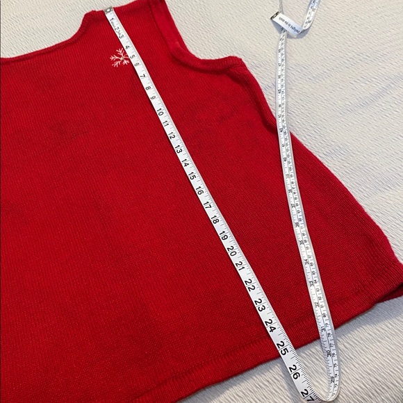 Vtg Ugly Christmas Sweater Vest Womens Large Red Snowman Tassel Festive FLAWS - Picture 13 of 13